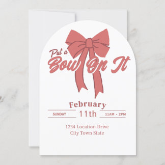 Rosa Party Einladung Bow - Coquette Bow Geburtstag
