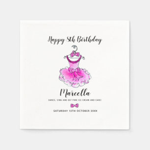 Rosa Party Mädchen Geburtstagsfeier Serviette