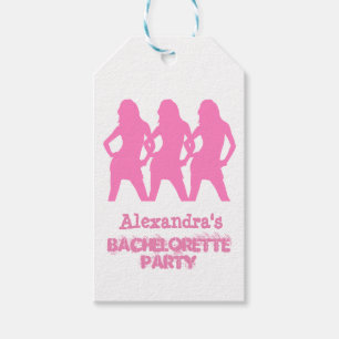 Rosa Party Mädchen personalisiert Junggeselinnen-A Geschenkanhänger