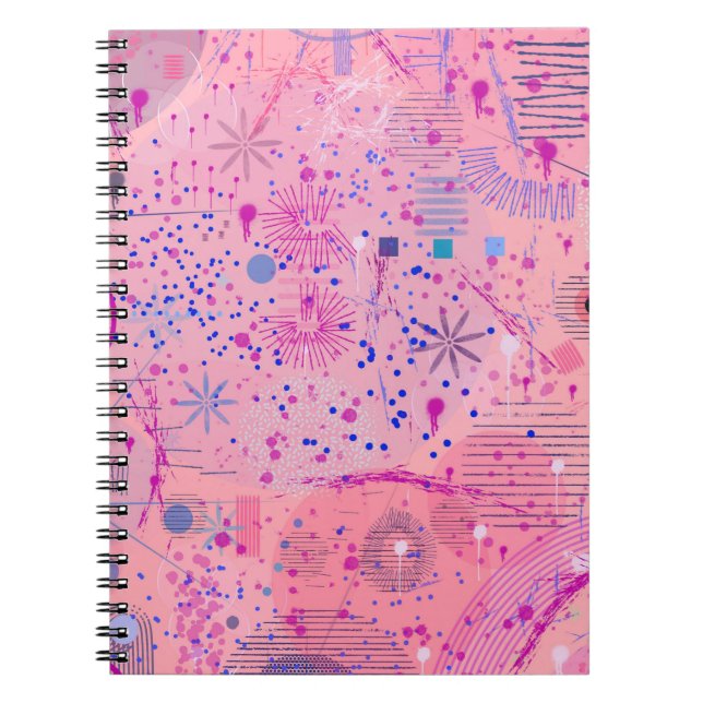 Rosa Party Maximalist Kunst Notizblock (Vorderseite)