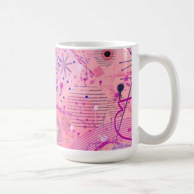 Rosa Party Maximalistische Kunst Kaffeetasse (Rechts)