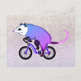Rosa Party Opossum Reiten Einladungspostkarte
