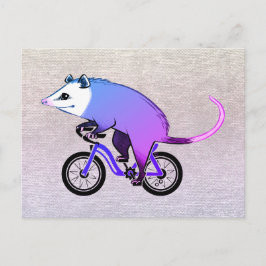 Rosa Party Opossum Reiten Einladungspostkarte