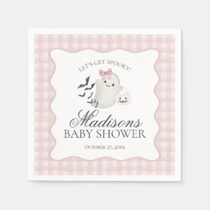 Rosa Pastell Kleiner Boo Geist Baby Shower Dessert Serviette