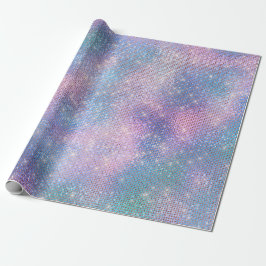 Rosa Pastell Spark Iridescent Blue Geschenkpapier