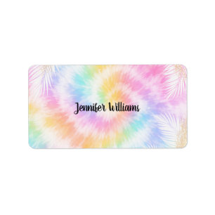 Rosa Pastell-Tie-Dye Girly Chic Adressaufkleber