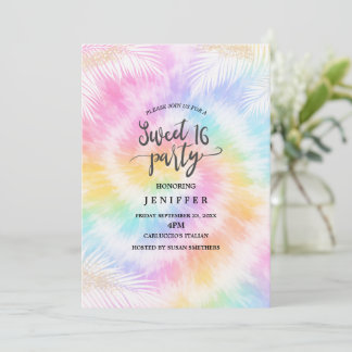 Rosa Pastell-Tie-Dye Girly Chic Einladung