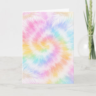 Rosa Pastell-Tie-Dye Mädchenhaft Chic Karte