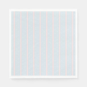 Rosa, Pastellblau, weiße Punkte und Streifen Neape Serviette