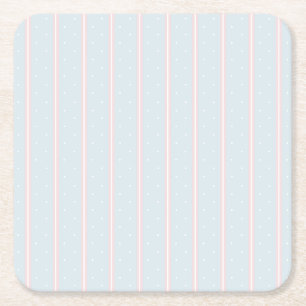 Rosa, Pastellblau, weiße Punkte und Streifen Rechteckiger Pappuntersetzer