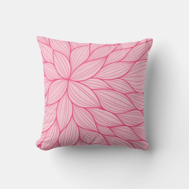 Rosa Pastellblumenblatt-Aquarell-Kissen Kissen (Vorderseite)