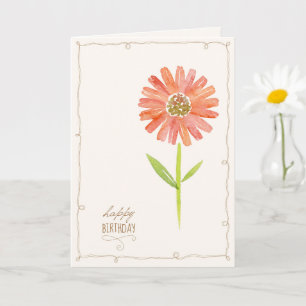 Rosa Pastellfarben florale Aquarellfarben Geburtst Karte