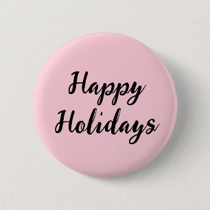 Rosa Pastellfarben glückliche Feiertage Weihnachte Button