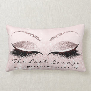 Rosa PastellGlitzer-Augen-Make-up peitscht Lendenkissen