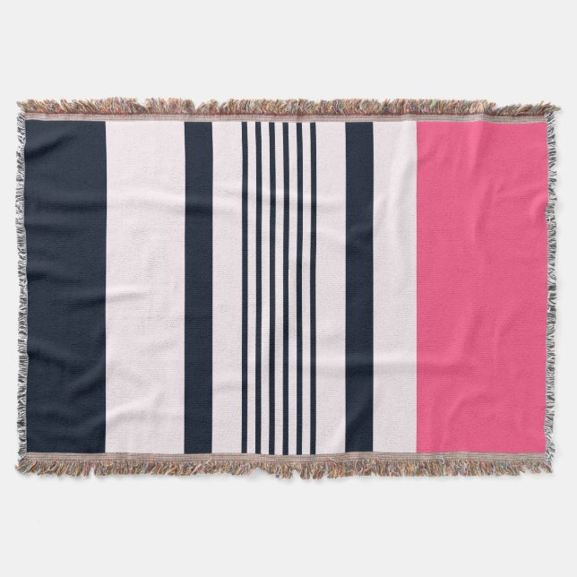 Rosa Pastellstreifen Decke (Vorderseite)