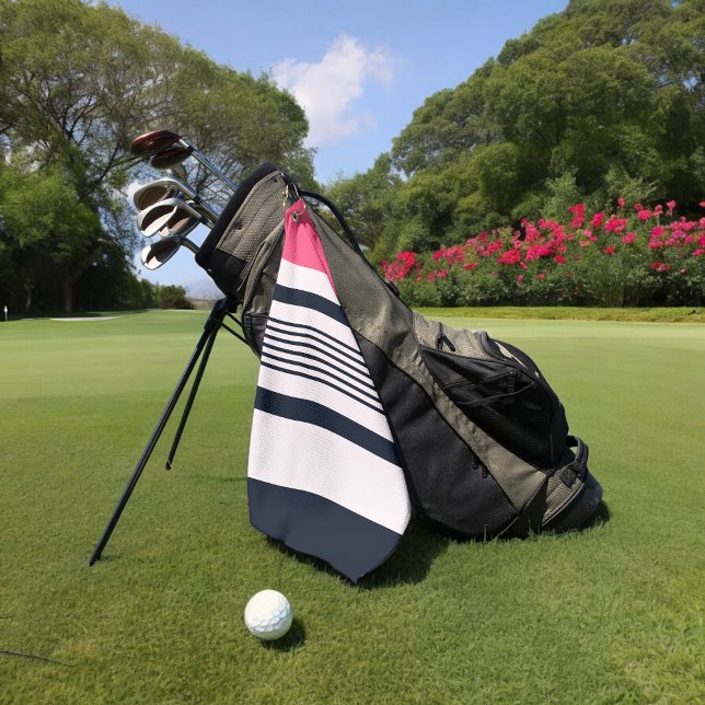 Rosa Pastellstreifen Golfhandtuch (golf towel)