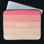 Rosa Pastellstreifen Laptopschutzhülle<br><div class="desc">Elegante Rosa, Pfirsich und Creme Streifen für dieses moderne pastellfarbene Design.</div>