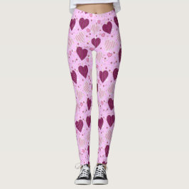 Rosa Patchwork Herz Leggings