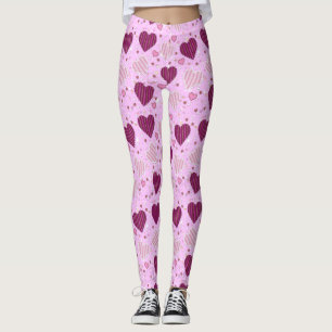Rosa Patchwork Herz Leggings