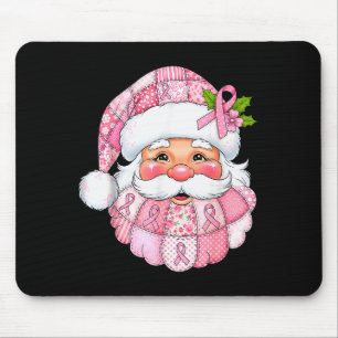 Rosa Patchwork-Weihnachtsmann Brustkrebs-Bewusstse Mousepad