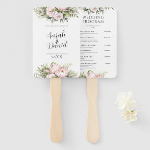 Rosa Peach floral Elegante Hochzeitsprogramme Fächer