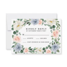 Rosa Peach Wedding RSVP Cards