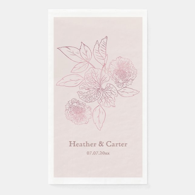Rosa Pearl Botanical Serviette (Vorderseite)