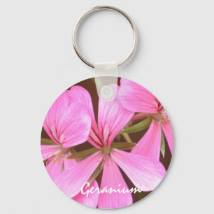 Rosa Pelargonie-Schlüsselanhänger Schlüsselanhänger