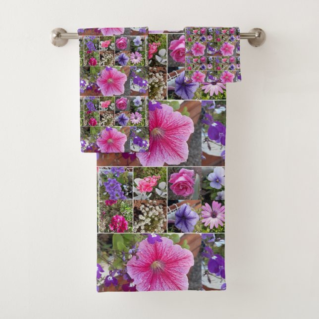 Rosa Penunia Daisy Blume Blumenfrauen Name Badhandtuch Set (Insitu)