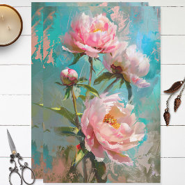 Rosa Peongs Dekoupage Tissue Paper for Möbel Seidenpapier