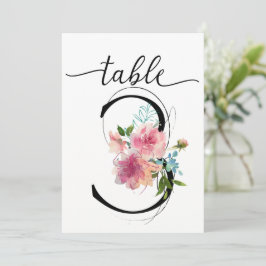 Rosa Peonies Tabelle drei Tischnummern