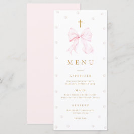 Rosa Perlen Taufe Taufe Menü Menükarte