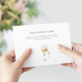 Rosa Perlen und Prosecco Brautparty Begleitkarte