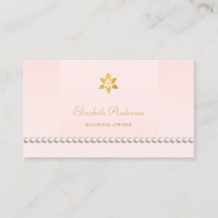 Rosa Perlenrand-Design Visitenkarte