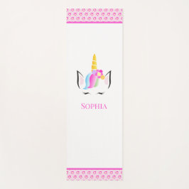 Rosa Personalisiert Magical Unicorn Illustration Yogamatte