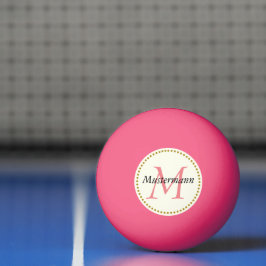 Rosa personalisiert mit Monogramm Tischtennisball