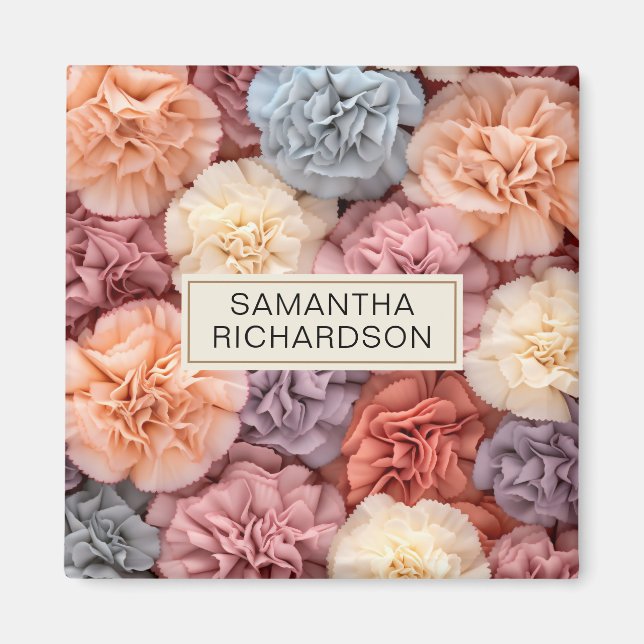 Rosa personalisierte Blume Magnet (Vorne)