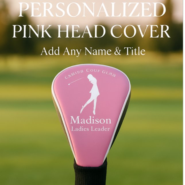 Rosa Personalisierte Damen Name Golf Headcover (Von Creator hochgeladen)