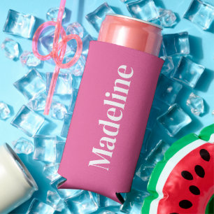 Rosa Personalisierte Dose Cooler für Bachelorette Selters Dosenkühler