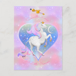 Rosa Personalisierte Einhorndruckerei Postkarte