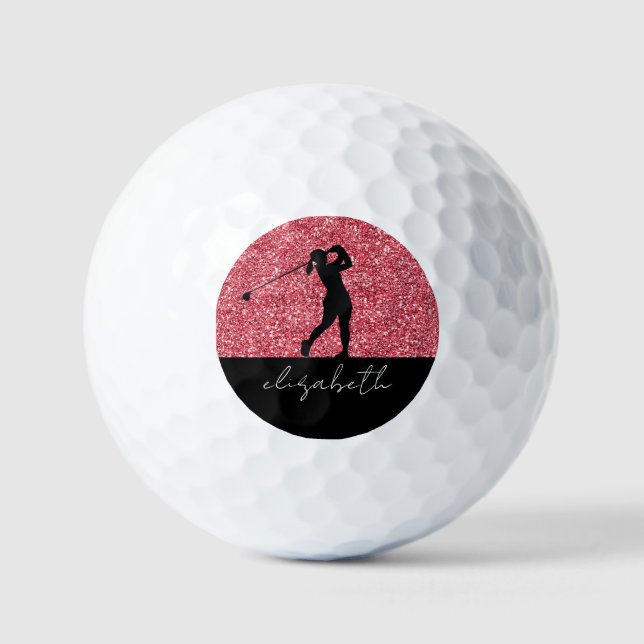 Rosa Personalisierte Golfbälle (Vorderseite)