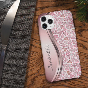 Rosa personalisierte Herzen Valentinsliebe Case-Mate iPhone Hülle