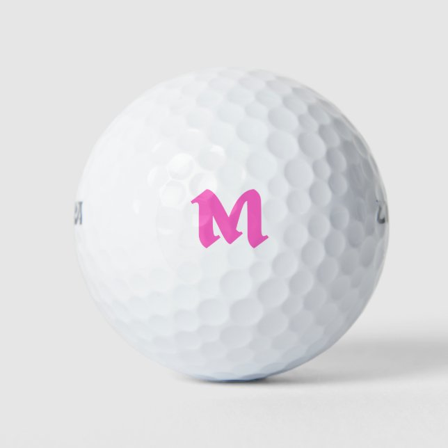 Rosa Personalisierte Monogramm-Golfbälle Golfball (Vorderseite)