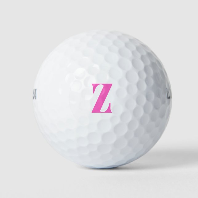 Rosa Personalisierte Monogramm-Golfbälle Golfball (Vorderseite)