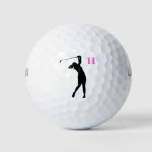 Rosa Personalisierte Monogramm-Golfbälle Golfball