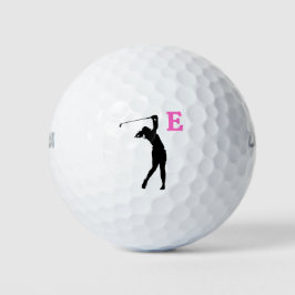 Rosa Personalisierte Monogramm-Golfbälle Golfball