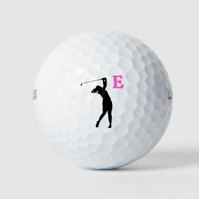 Rosa Personalisierte Monogramm-Golfbälle Golfball (Vorderseite)