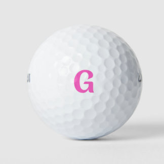 Rosa Personalisierte Monogramm-Golfbälle Golfball