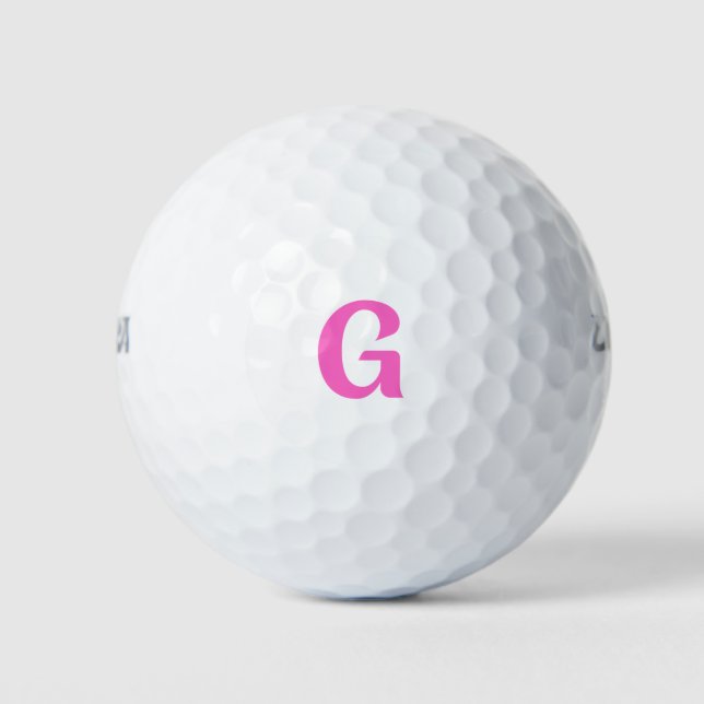 Rosa Personalisierte Monogramm-Golfbälle Golfball (Vorderseite)