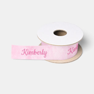 Rosa personalisierter Name Satinband
